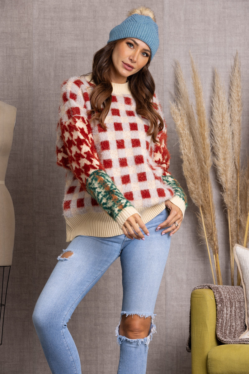 Plaid hot sale wrap sweater