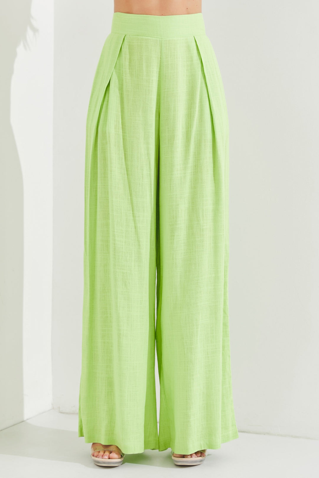 LIME SLEEVELESS TOP AND PANTS SET AMS373