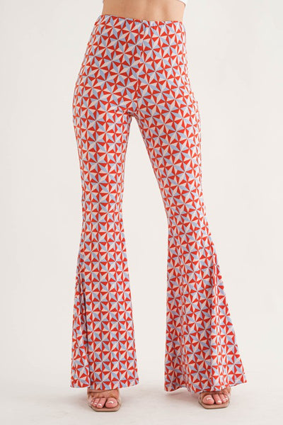 TOMATO GEOMETRIC PRINT WIDE-LEG PANTS BT6605NPB