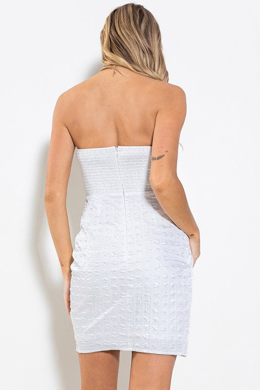 WHITE WRAPPED SLEEVELESS MINI DRESS DIC50820