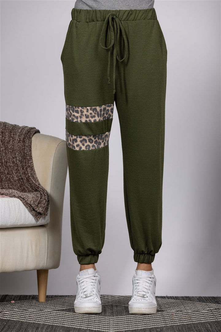 OLIVE SOFT FLEECE JOGGER PANTS-SP1114