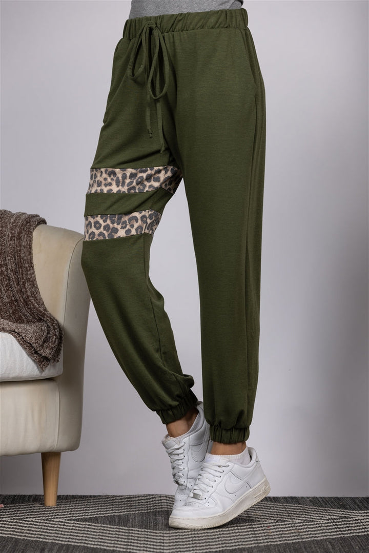 OLIVE SOFT FLEECE JOGGER PANTS-SP1114