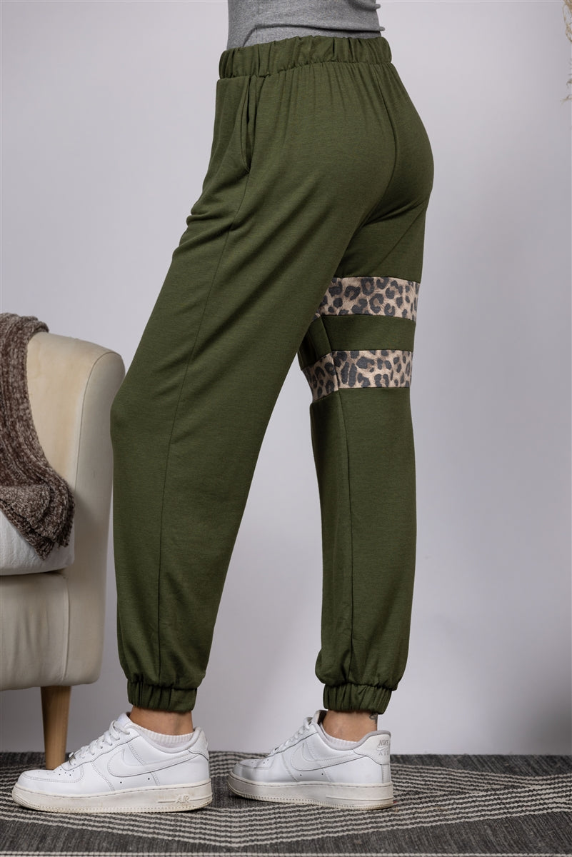 OLIVE SOFT FLEECE JOGGER PANTS-SP1114