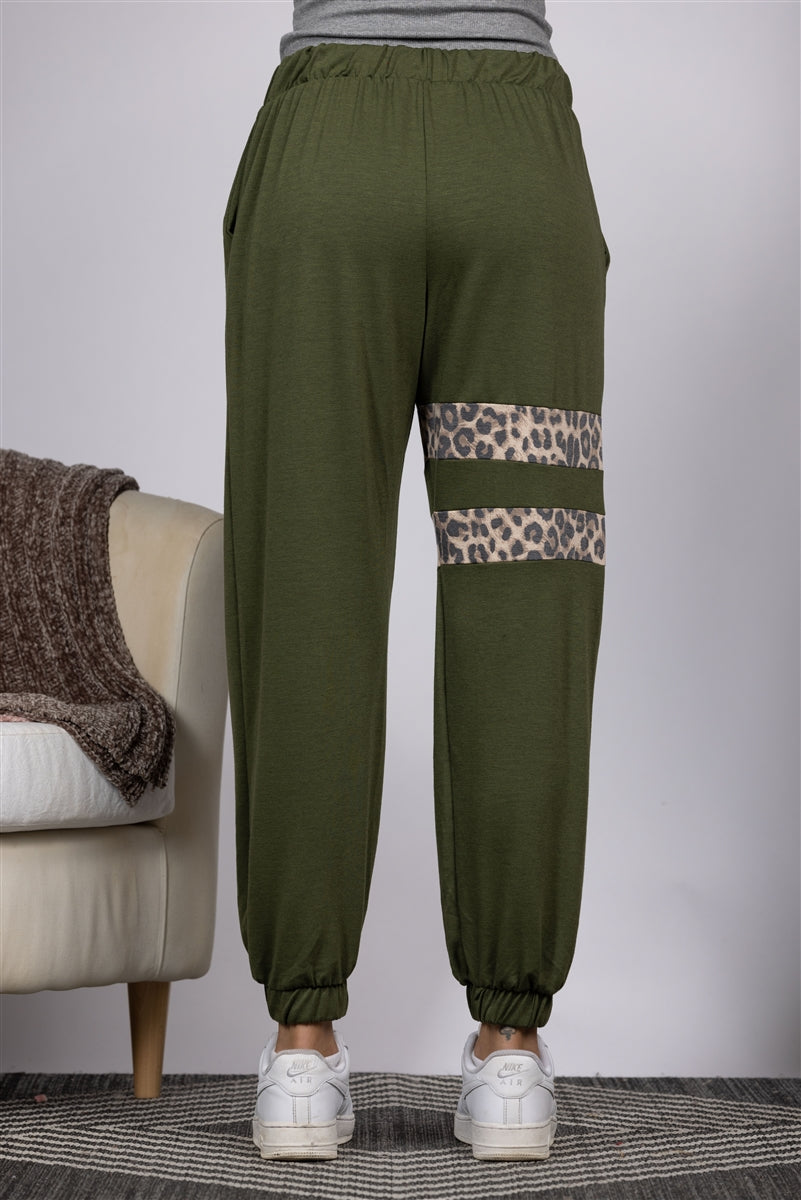 OLIVE SOFT FLEECE JOGGER PANTS-SP1114