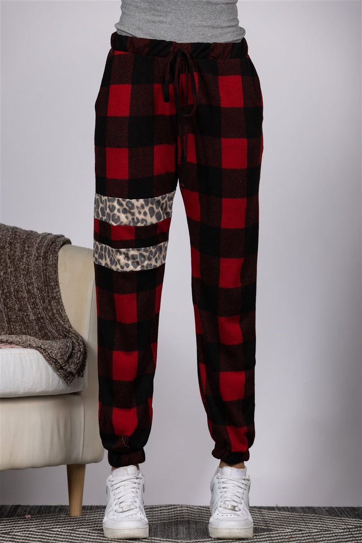 RED PLAID SOFT FLEECE JOGGER PANTS-SP1114 (Copy)