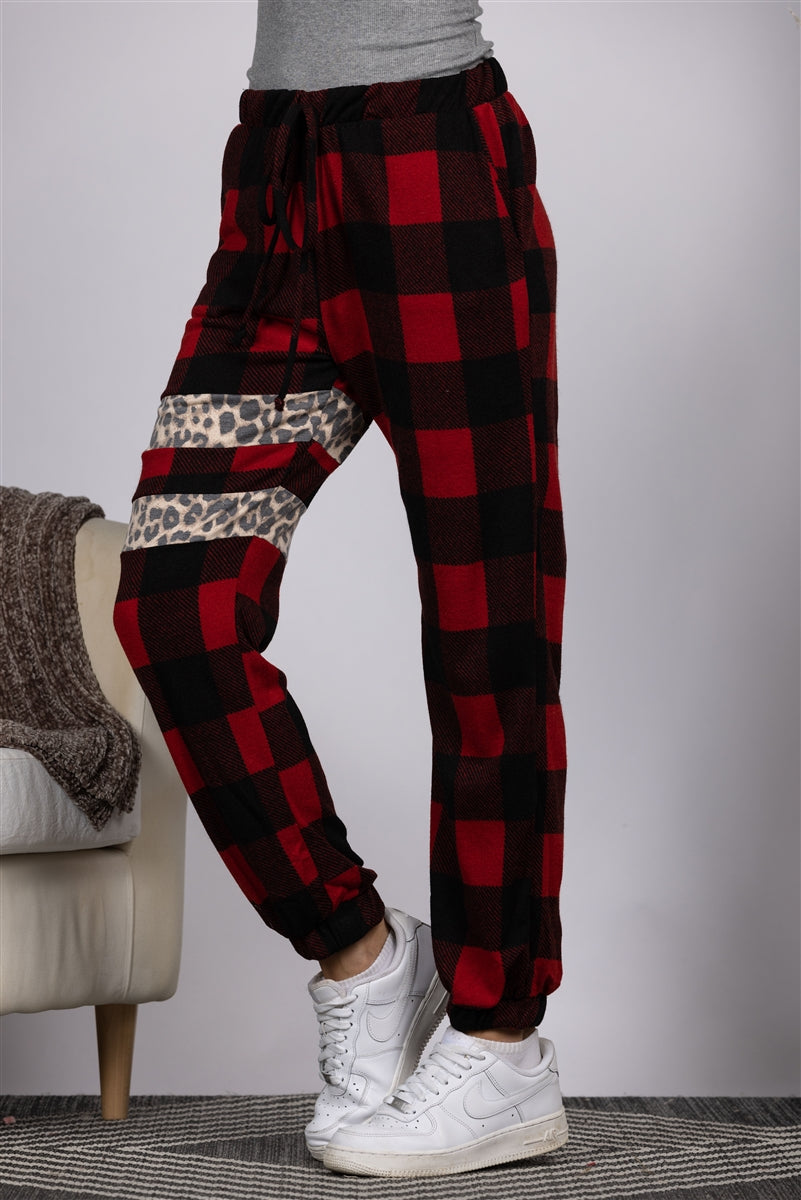 RED PLAID SOFT FLEECE JOGGER PANTS-SP1114 (Copy)