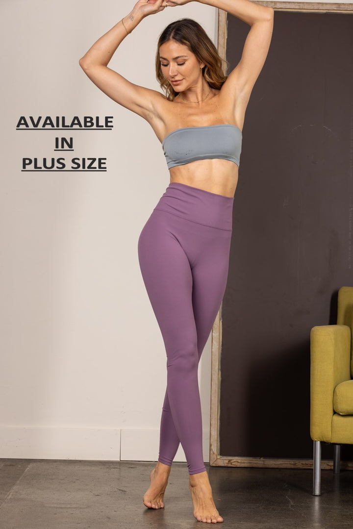 PURPLE HIGH-RISE PLUS SIZE LEGGINGS HE1001