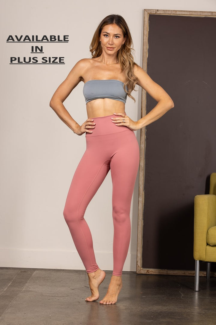 MAUVE HIGH-RISE PLUS SIZE LEGGINGS HE1001