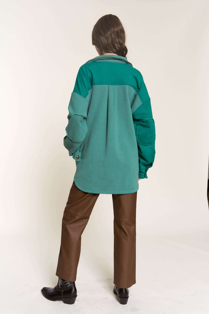 HUNTER GREEN  COLLARED LONG SLEEVES JACKET SNT8230P