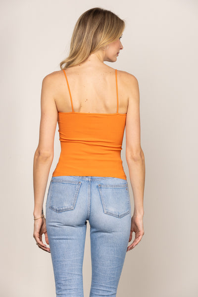 ORANGE RIB KNIT CAMISOLE TANK TOP C3001