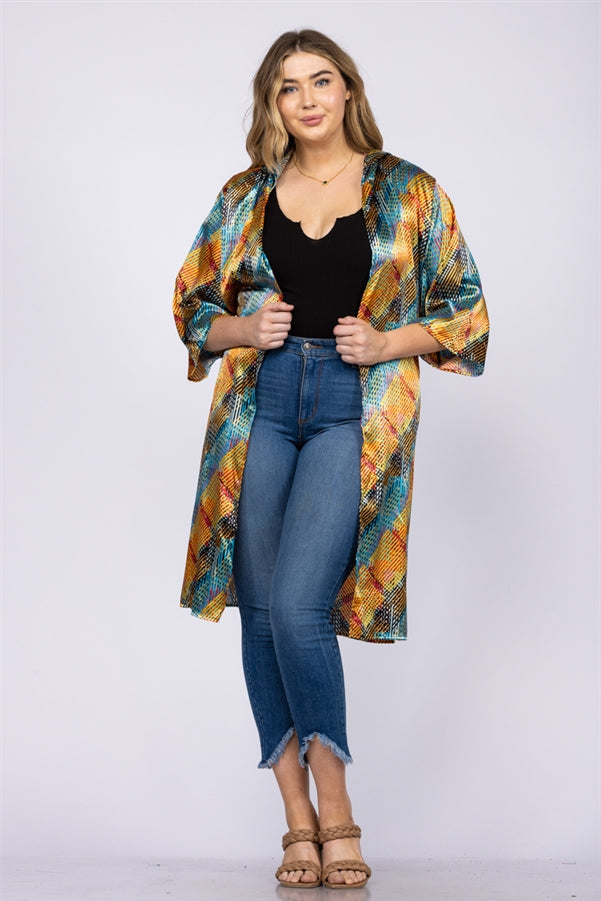 MAUVE PLUS SIZE HOODY COVER-UP CARDIGAN-T6607P