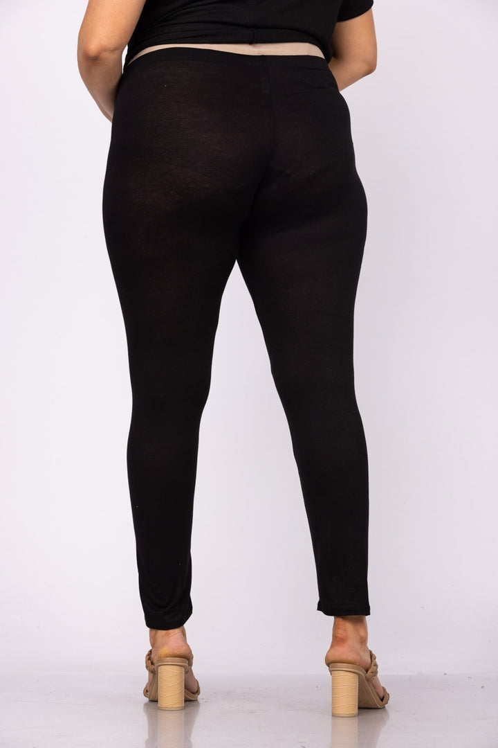 BLACK W/ HEART SUEDE PATCHES  PLUS SIZE LEGGING  CP43329