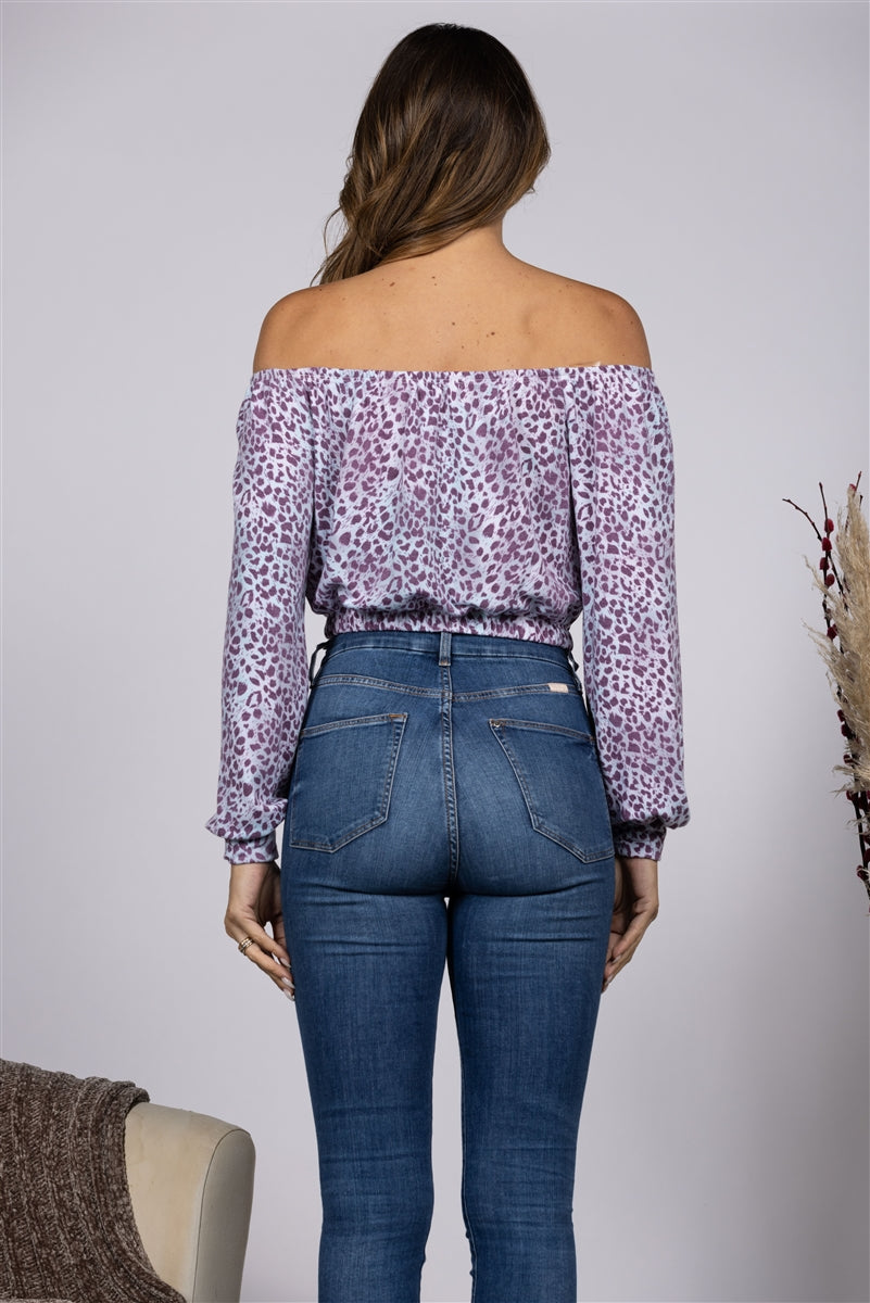 PLUM ANIMAL PRINT CROP TOP BT02441