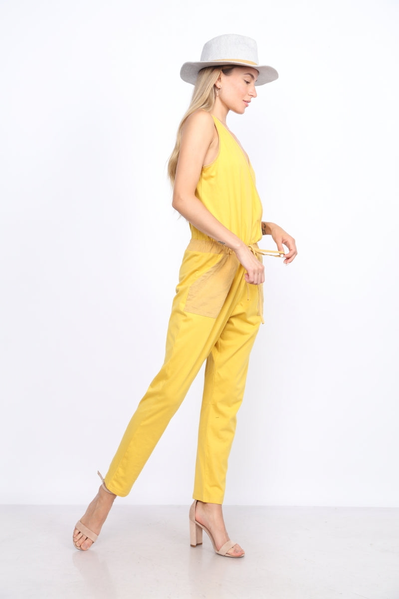 SUNFLOWER YELLOW SLEEVELESS JUMPSUIT MPT7560