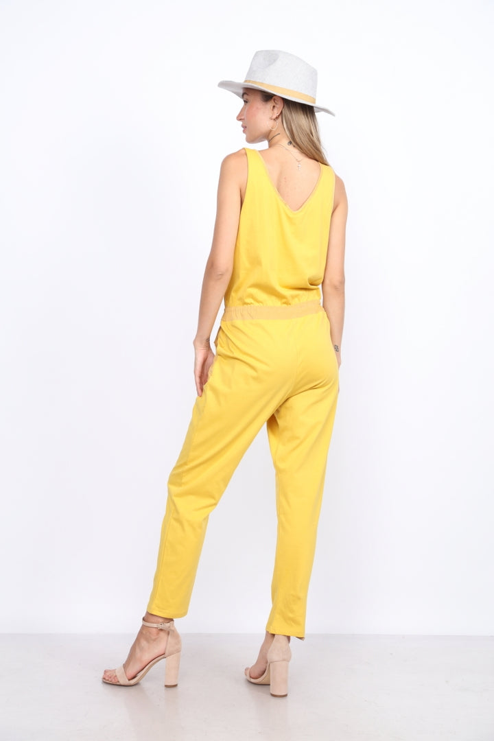 SUNFLOWER YELLOW SLEEVELESS JUMPSUIT MPT7560