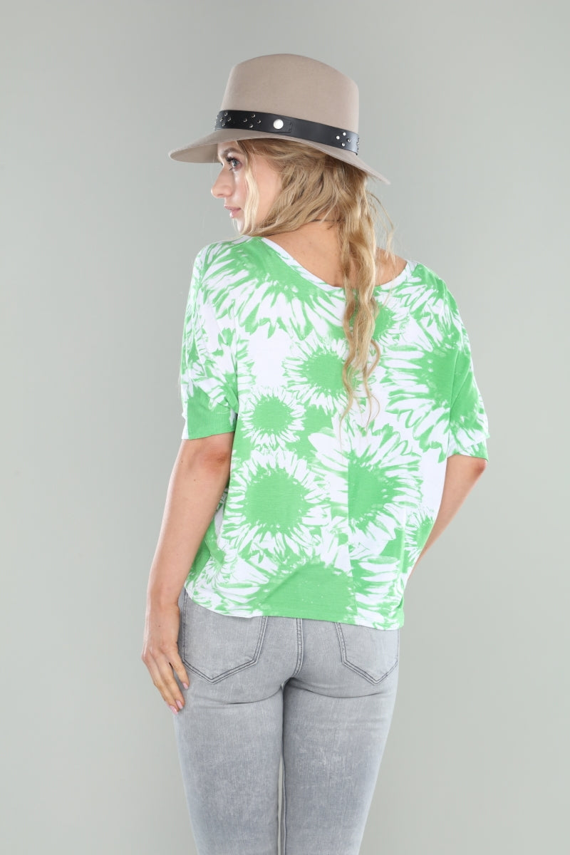 GREEN SPLASH MARBLE PRINT TOP 22902