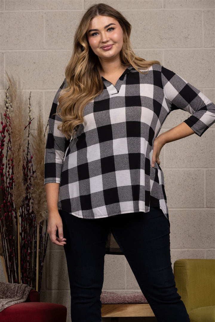 MADRAS PRINT PLUS SIZE TOP