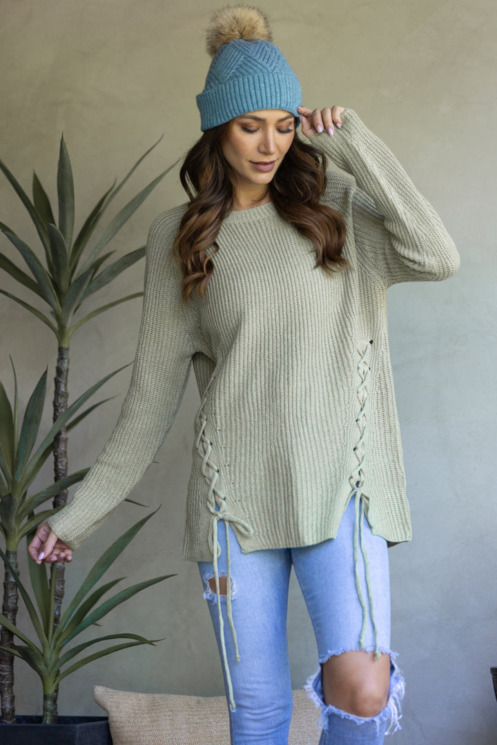 SAGE SOFT KNIT CRISSCROSS SWEATER-KNT21006