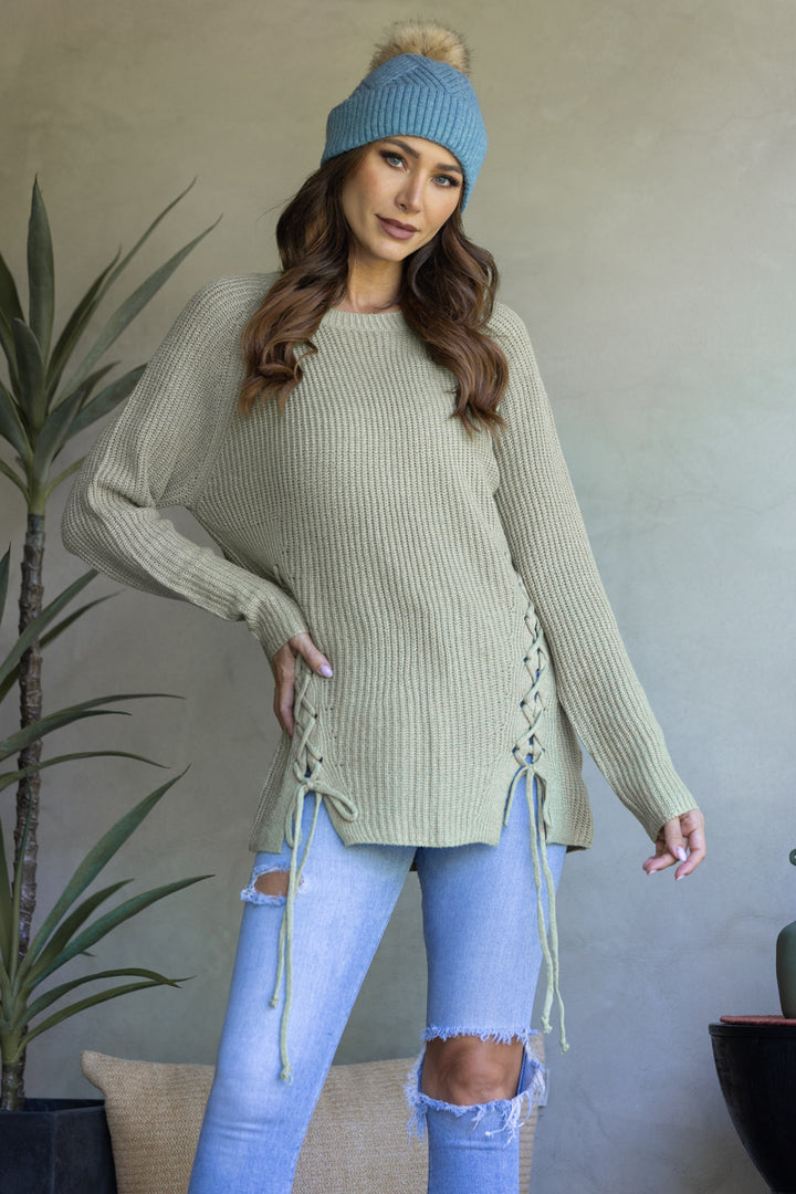 SAGE SOFT KNIT CRISSCROSS SWEATER-KNT21006