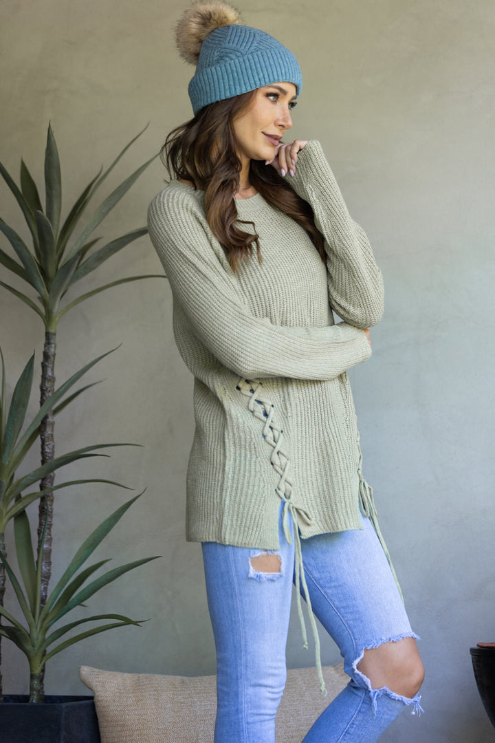 SAGE SOFT KNIT CRISSCROSS SWEATER-KNT21006