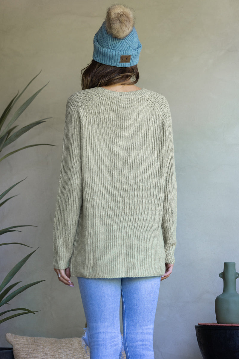 SAGE SOFT KNIT CRISSCROSS SWEATER-KNT21006