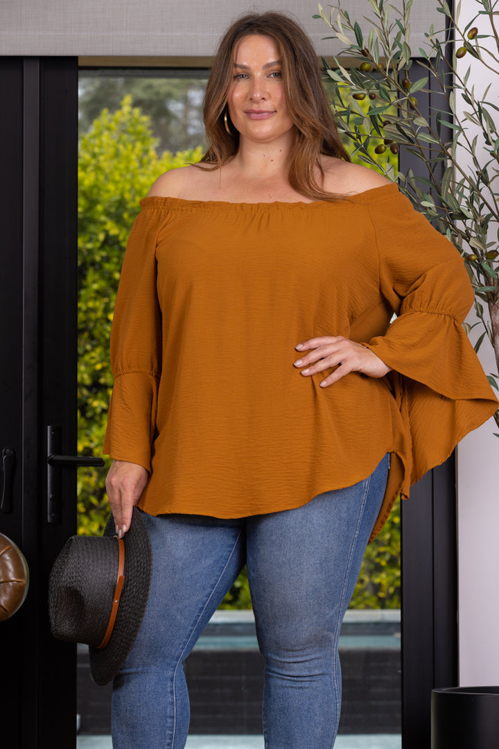 POET BLOUSE OFF SHOULDER PLUS SIZE TOP T6473