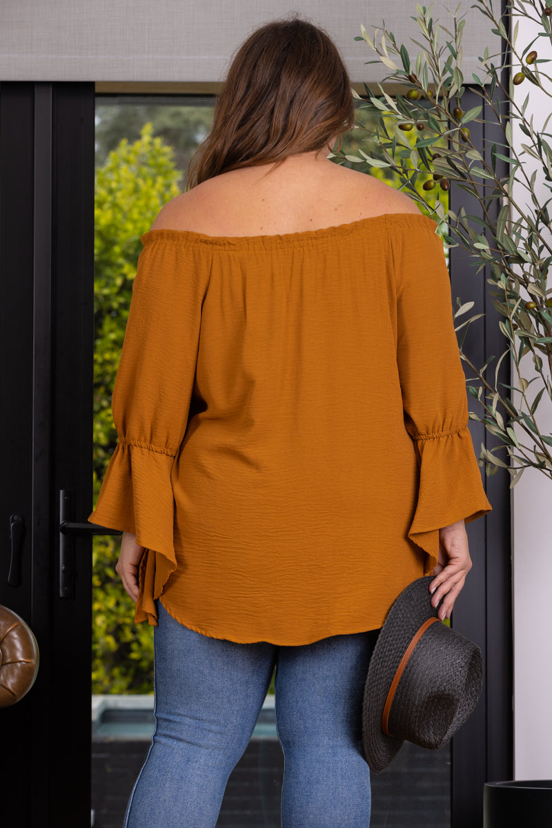 POET BLOUSE OFF SHOULDER PLUS SIZE TOP T6473