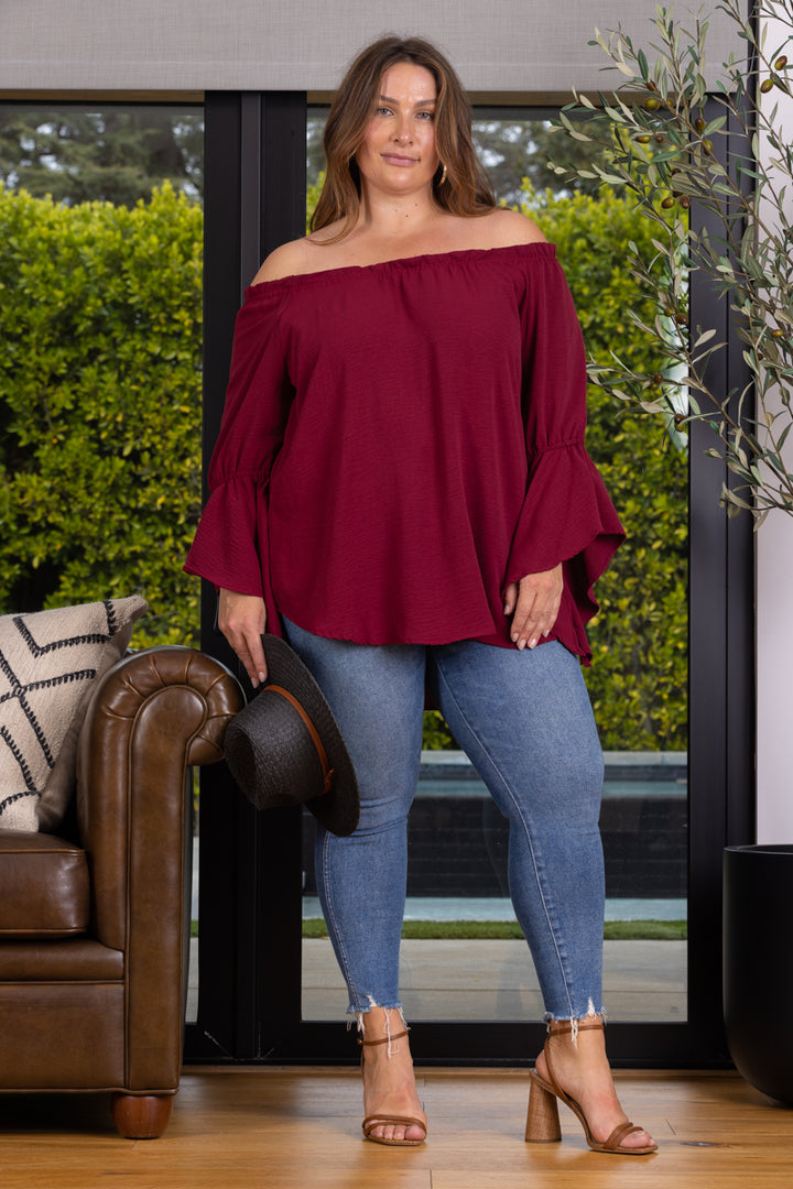 POET BLOUSE OFF SHOULDER PLUS SIZE TOP T6473