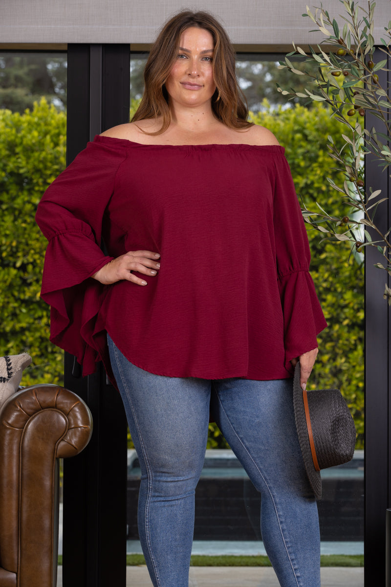 POET BLOUSE OFF SHOULDER PLUS SIZE TOP T6473