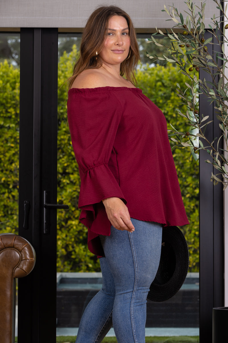 POET BLOUSE OFF SHOULDER PLUS SIZE TOP T6473