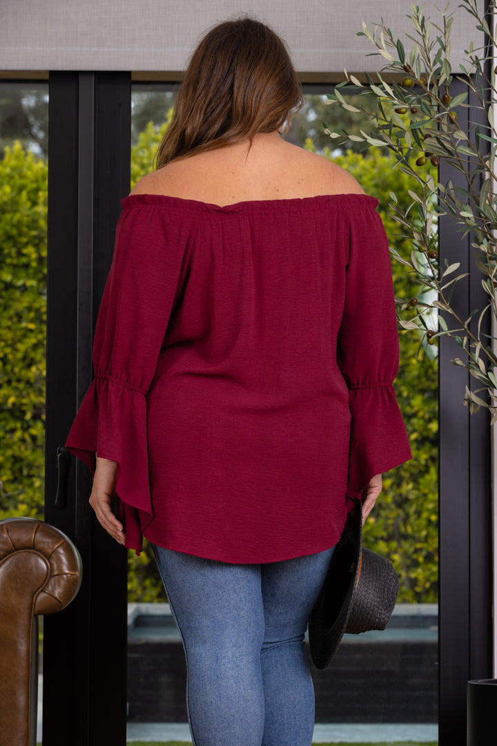 POET BLOUSE OFF SHOULDER PLUS SIZE TOP T6473