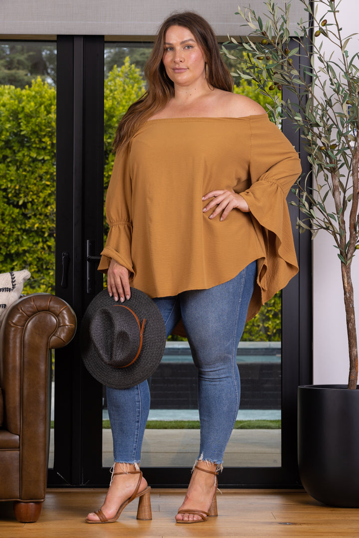 POET BLOUSE OFF SHOULDER PLUS SIZE TOP T6473