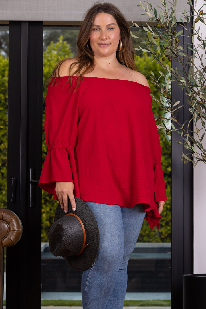 POET BLOUSE OFF SHOULDER PLUS SIZE TOP T6473