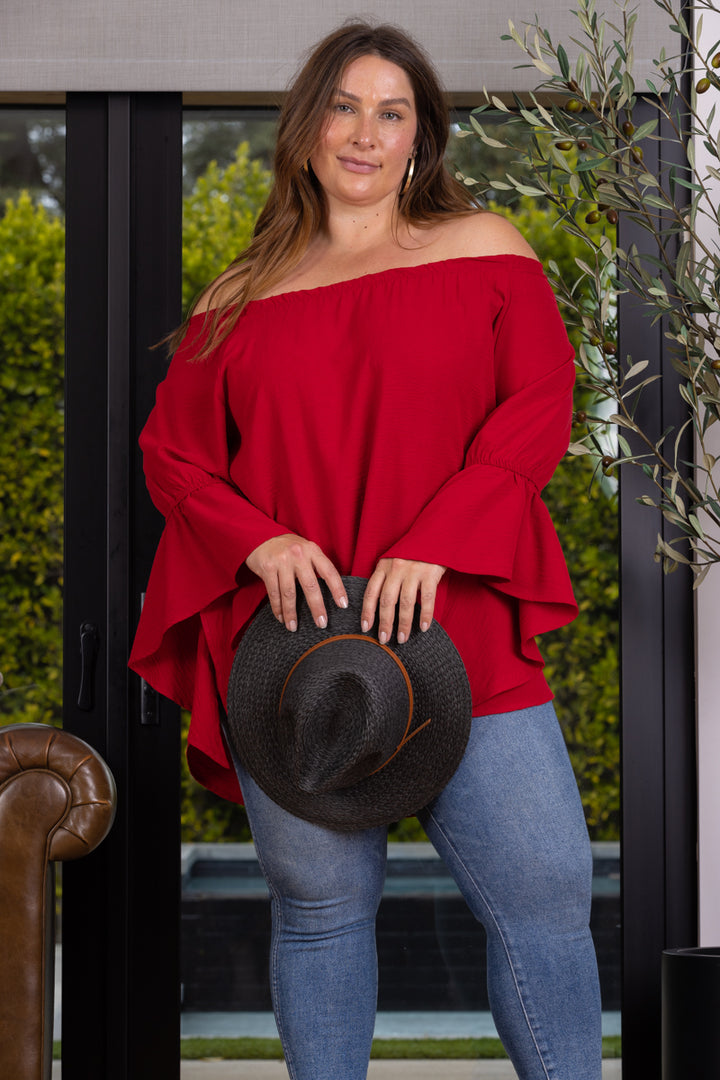 POET BLOUSE OFF SHOULDER PLUS SIZE TOP T6473