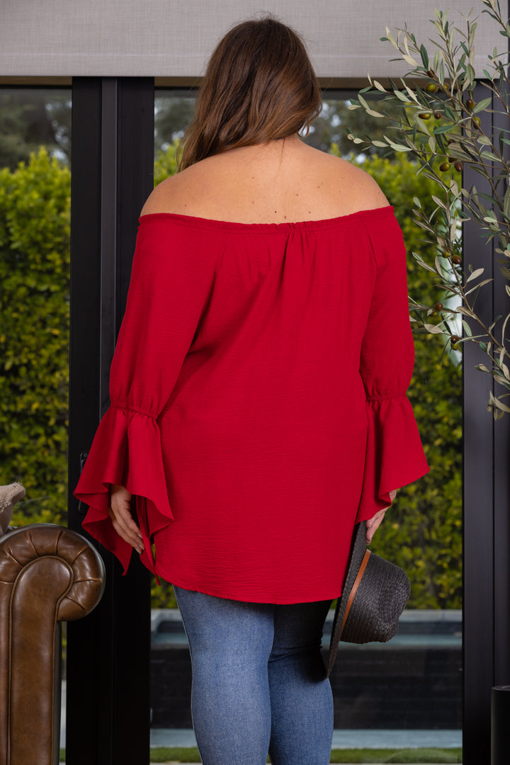 POET BLOUSE OFF SHOULDER PLUS SIZE TOP T6473